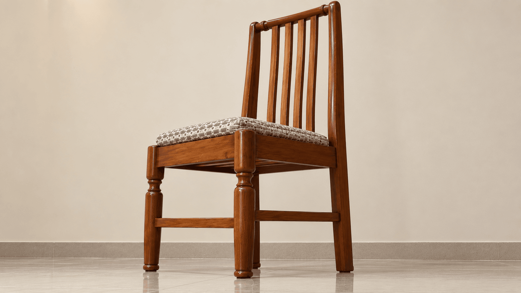 Elegant Turned-Wood Chair in Minimalist Room