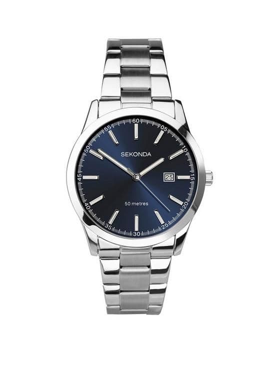 Sekonda Mens Taylor Silver Stainless Steel Bracelet 41mm Analogue Watch